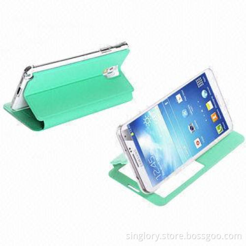Flip Mobile Phone Cases for Samsung Galaxy Note 3/N9000 with Visible Window and Stand Function